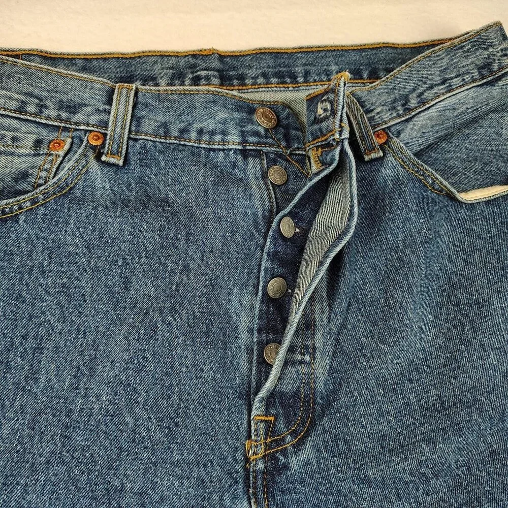 Levi's 501 Button Fly Jeans Mens 36x30 Straight Leg Red Tab